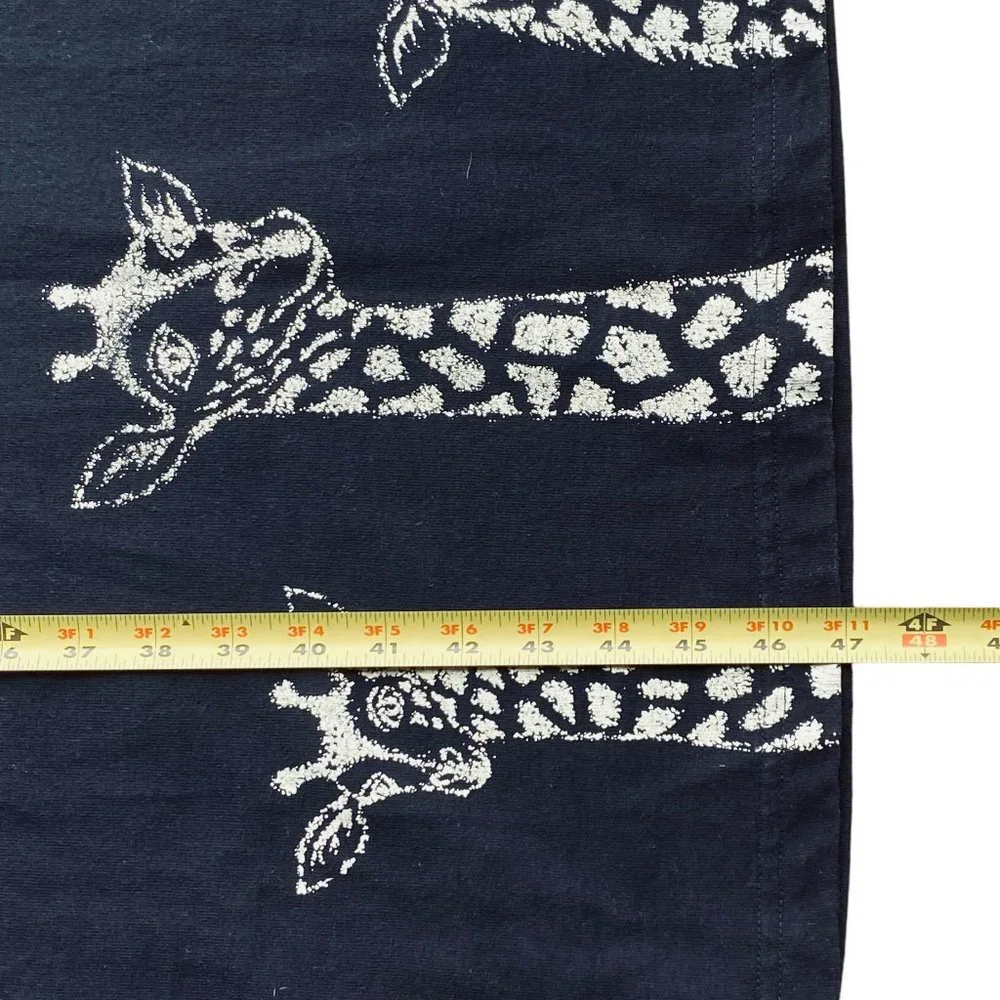 Vintage Cité Black Art To Wear Giraffe Graphic Print Long Sleeve Maxi Dress USA - Picture 6 of 15